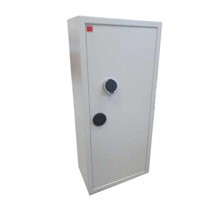 Sejf, szafa Novcan na broń G-3/S1/4 Biała, Klasa S1 - zamek elektroniczny, na 4 jednostki broni